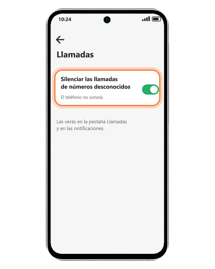 Galaxy A56 5G en WhatsApp, Privacidad, Llamadas: Silenciar las llamadas de números desconocidos