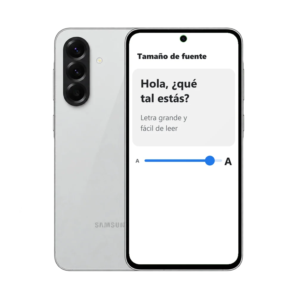 Samsung Galaxy A56 5G con la letra agrandada en el ajuste Tamaño de fuente