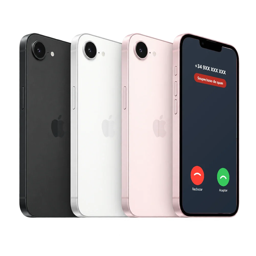 iPhone 17e con una llamada entrante marcada como sospechosa de spam