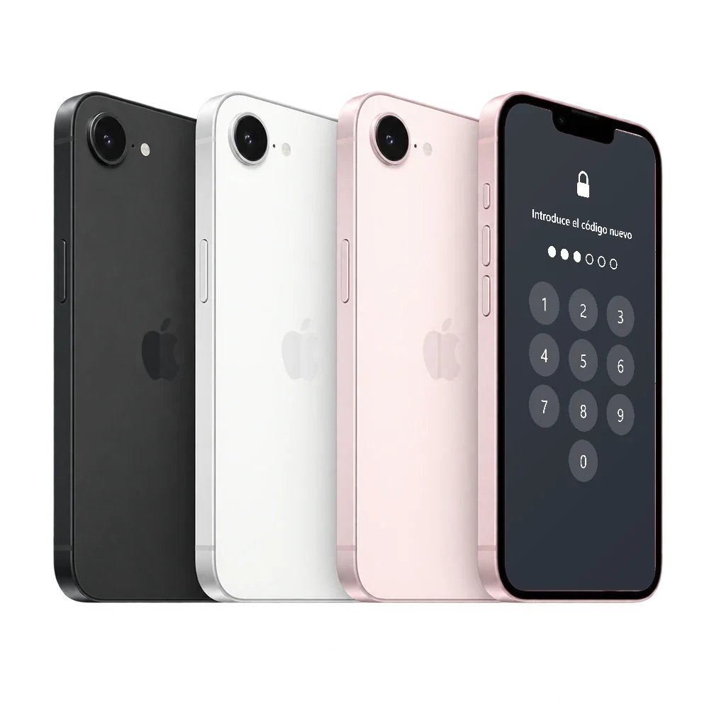 iPhone 17e con el teclado de Introduce el código nuevo y tres cifras escritas