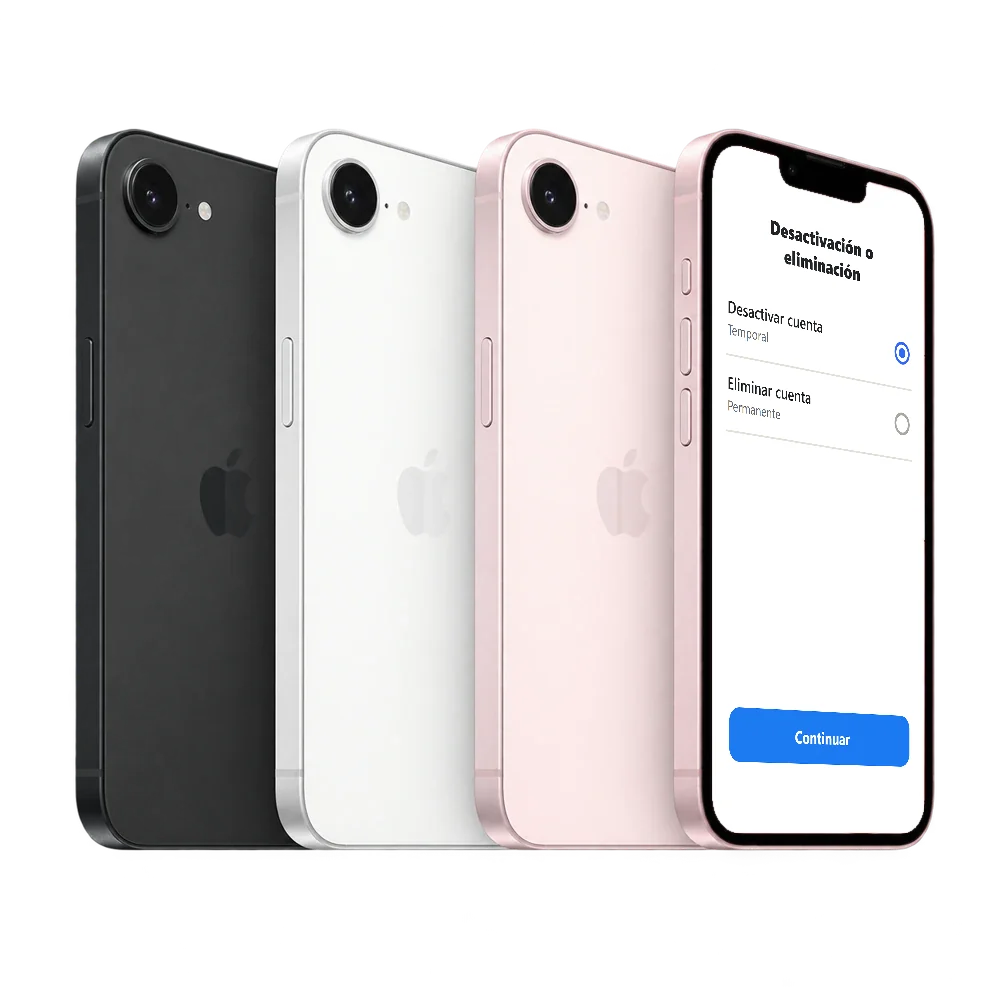 iPhone 17e con la pantalla Desactivación o eliminación de Facebook y Desactivar cuenta seleccionado