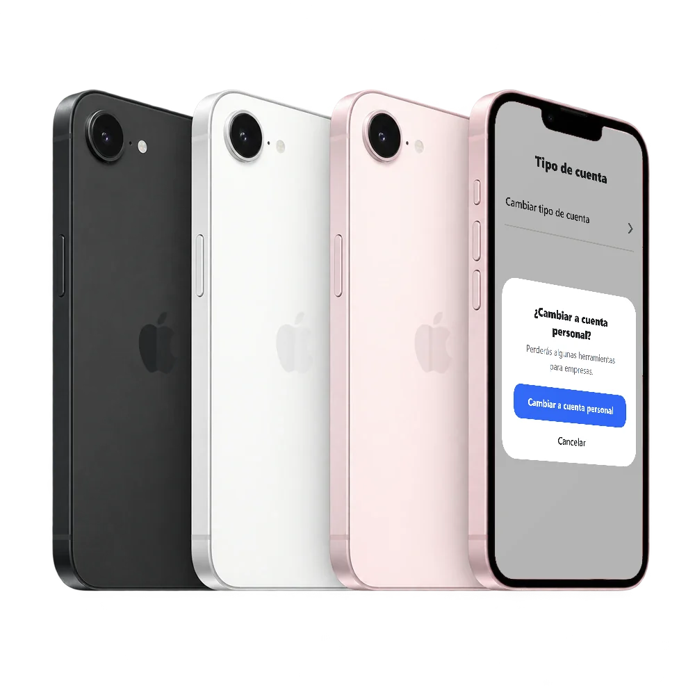 iPhone 17e con el aviso de Instagram para confirmar Cambiar a cuenta personal