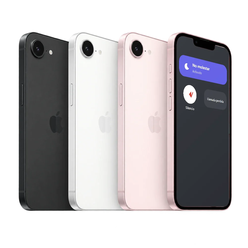 iPhone 17e con el Centro de control, No molestar activado y el modo Silencio