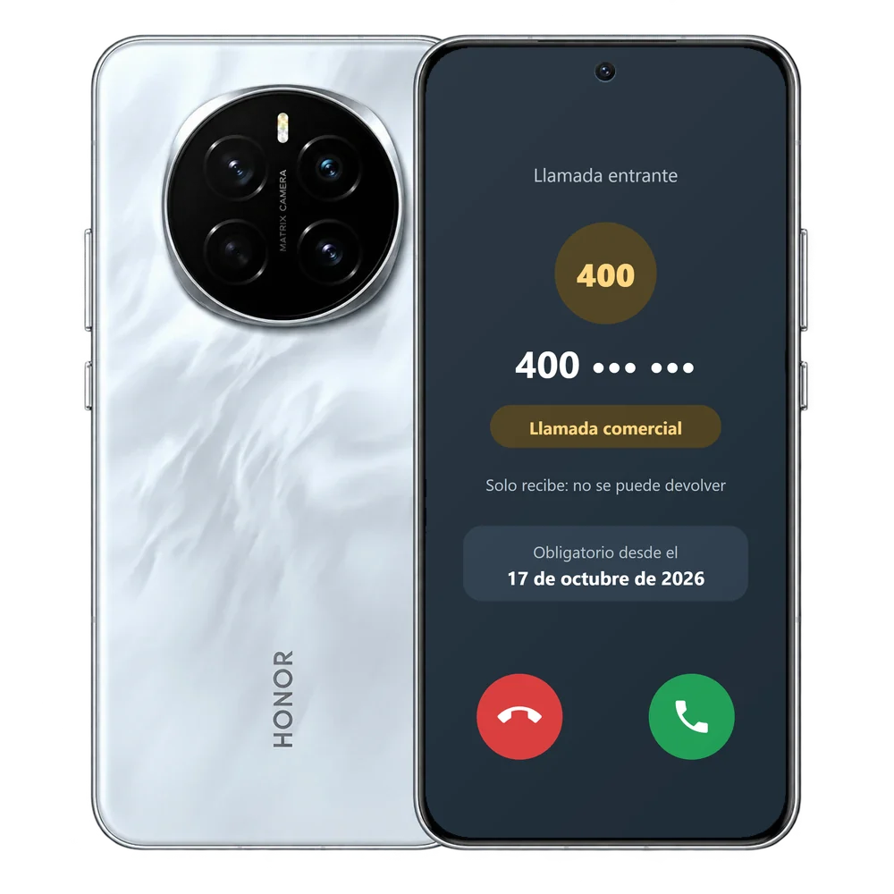 HONOR Magic7 recibiendo una llamada comercial desde un número que empieza por 400