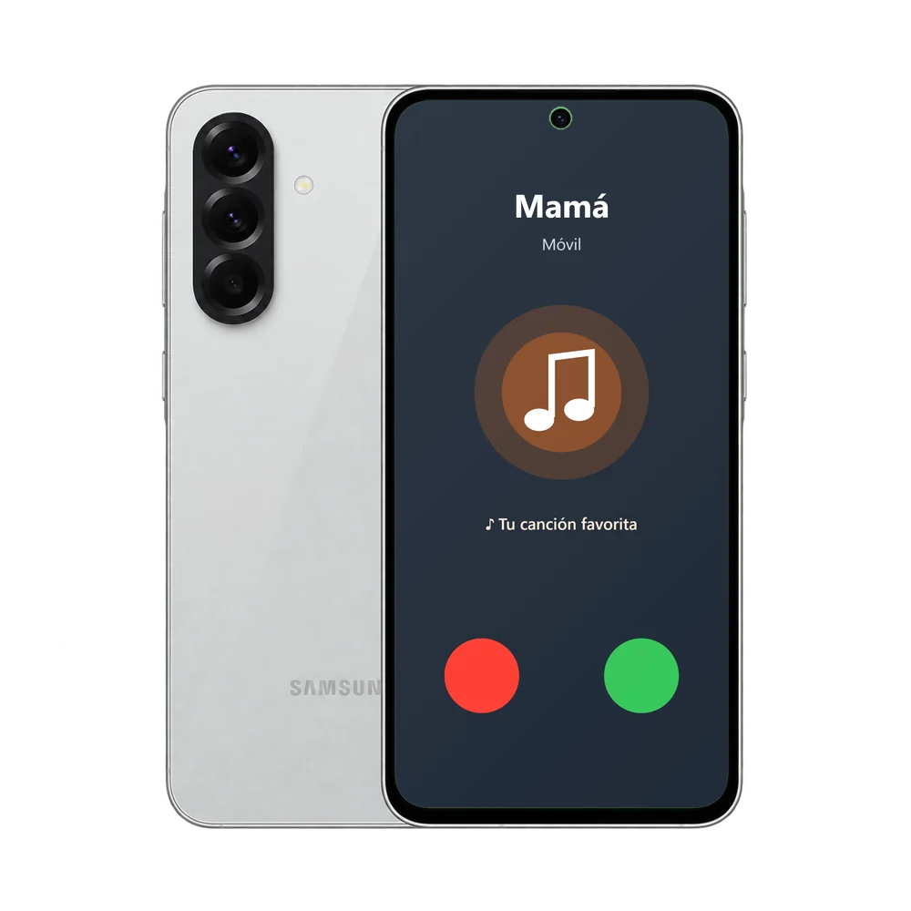 Samsung Galaxy A56 5G recibiendo una llamada con una canción como tono