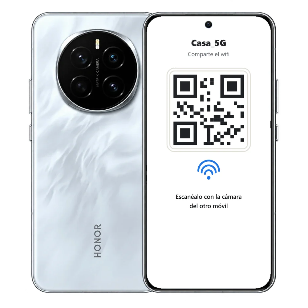 HONOR Magic7 con el código QR para compartir la red wifi Casa_5G