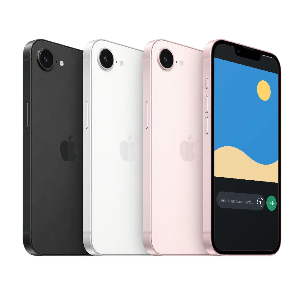 iPhone 17e con una foto lista para enviar en WhatsApp y el icono 1 de visualización única