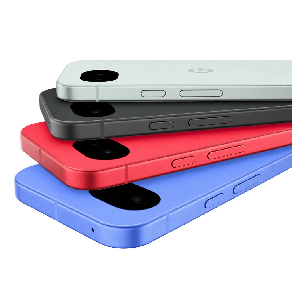 Google Pixel 10a en cuatro colores, vistos por detrás