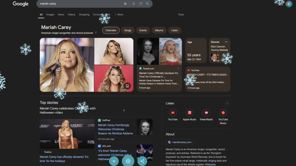 Google y Mariah Carey: ¡La sorpresa navideña que no te puedes perder! En palabras de Mariah Carey, "¡ya es hora